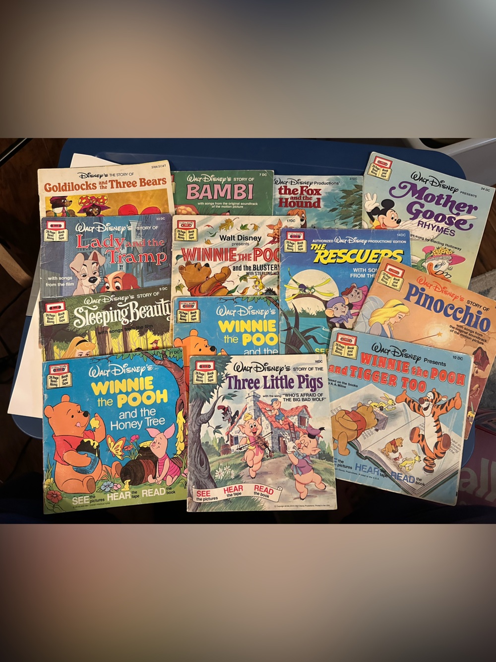 Vintage Disney read‎ along Books Collection. Lot of 13